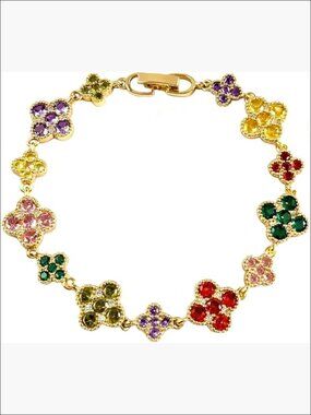 18K Gold Plated Four Leaf Clover Bracelet Women Link Bracelet Gift